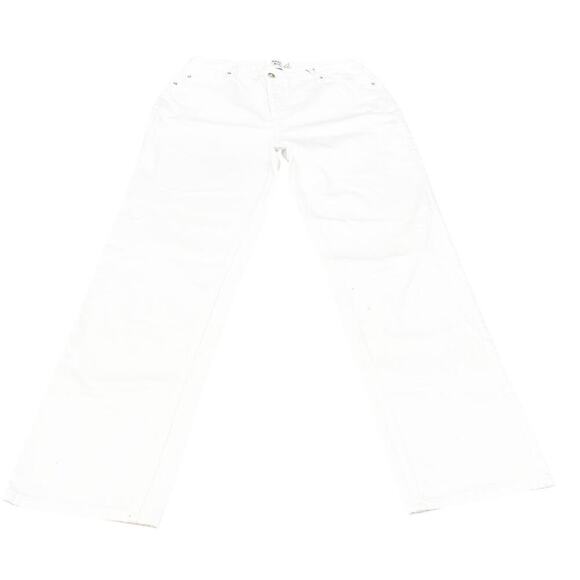 Princess Polly Holly Assymetric Waist Straight Leg Jeans Denim White Size 8 NWT - Picture 2 of 9